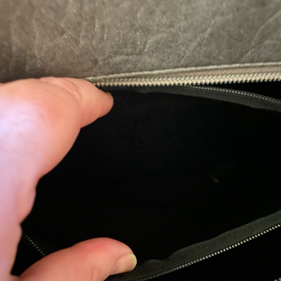 NWT Vintage 1980s gray leather shoulder bag - Picture 7 of 14